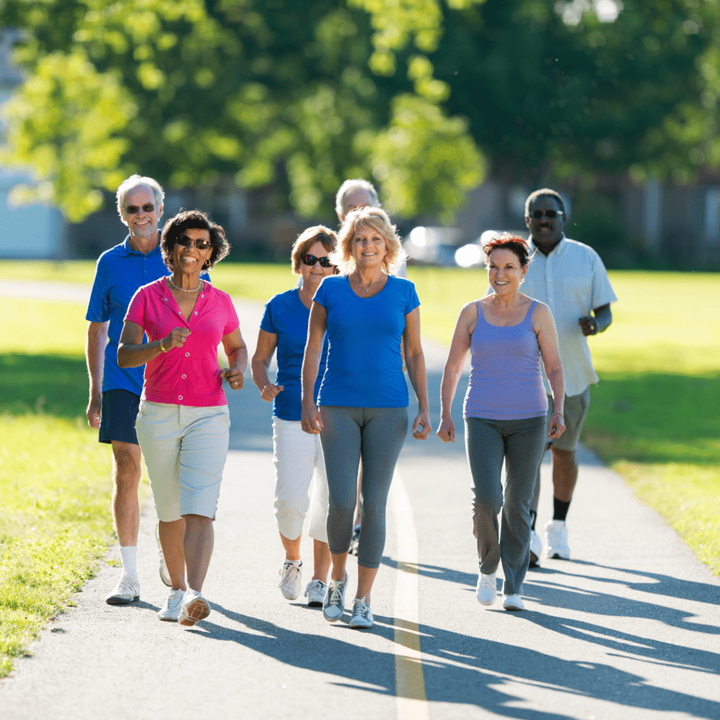 Seniors walking