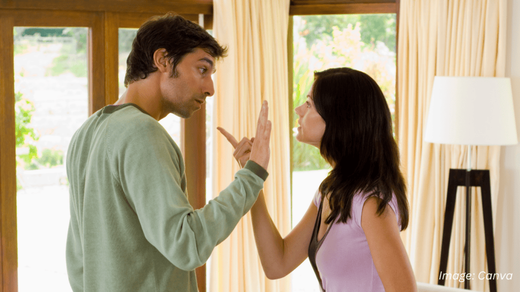 Siblings arguing over something they both want in an estate clear out.